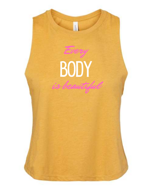"Every BODY is Beautiful" Racerback Cropped Tank