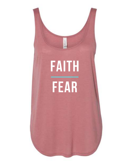 "Faith Over Fear" Flowy Side-Slit Tank