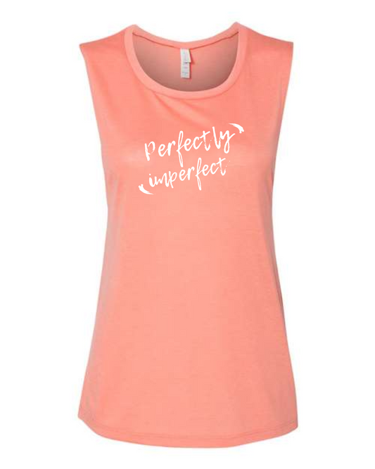 "Perfectly Imperfect" Flowy Scoop Muscle Tank