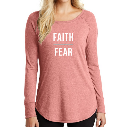 Faith Over Fear Long Sleeve Tunic Tee